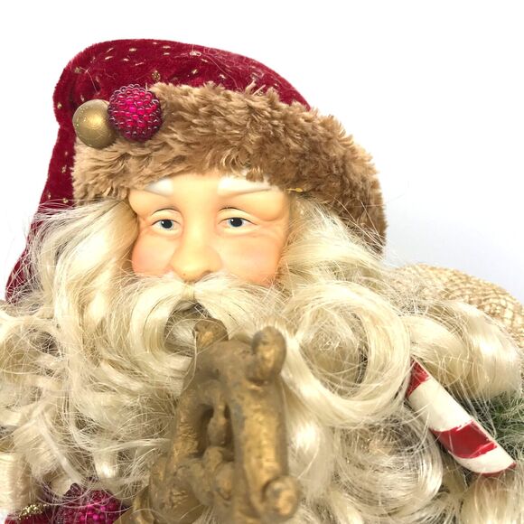 Dan Dee Collectors Choice Christmas Tree Topper Santa 16" Ornament Vintage Red - Picture 3 of 14